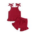 Baby girl knitted corduroy shorts clothing suit in khaki, pink, purple, red options for sizes 3M to 18M