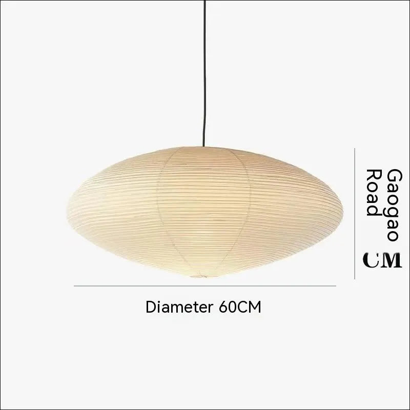 Modern flat circular paper pendant ceiling lamp with a three-colour light source.