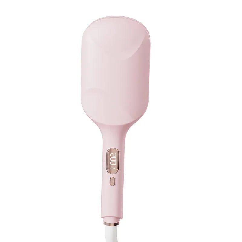 40mm large egg roll deep U LCD hair curler in light purple and pink with wired AC power