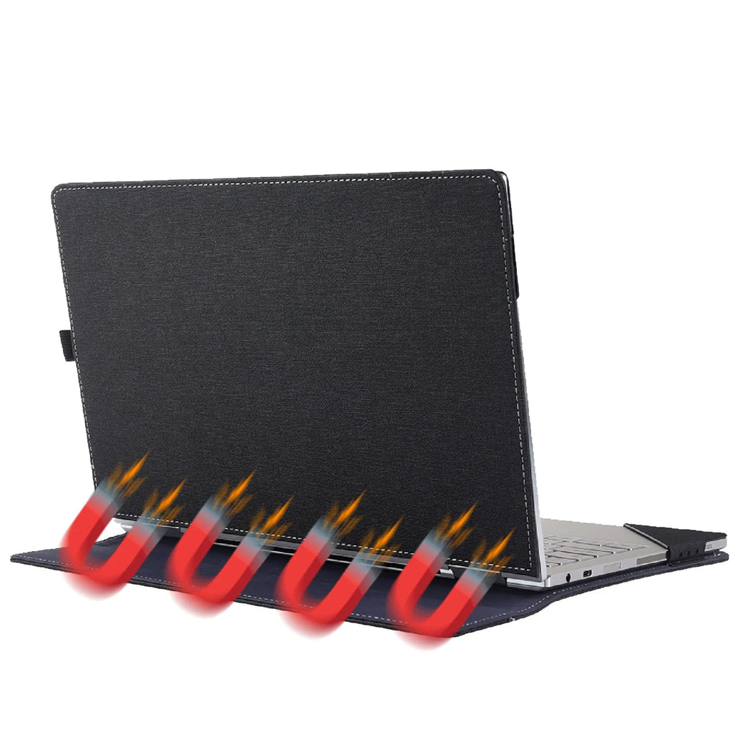 Black imitation leather protective sleeve for Microsoft Surface Laptop 6 with Chinese style bracket design