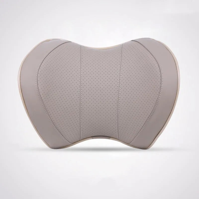Car headrest with memory foam padding in black fabric cover for driving comfort