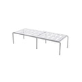 Retractable ABS rack with hollow grid design for kitchen, living room, or bathroom storage, available in grey or white