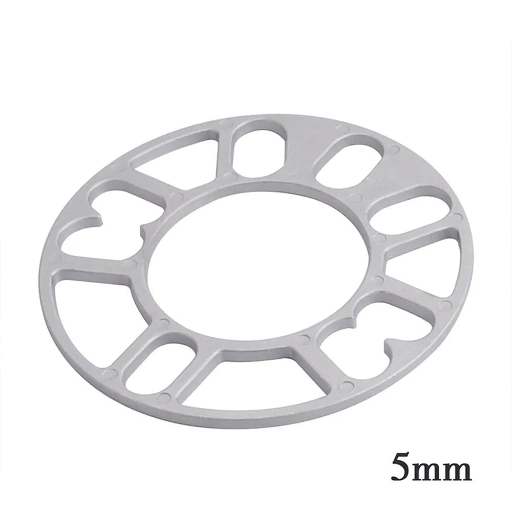 Set of ET wheel hub widening gasket spacers in 3mm, 5mm, 6mm, 8mm, and 10mm thicknesses for automobile modification.