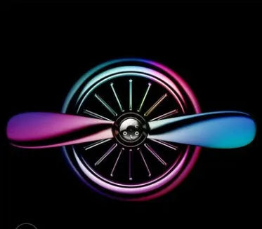 Round plastic Air Force 2 car air freshener clip with propeller in silver, Power Ocean scent
