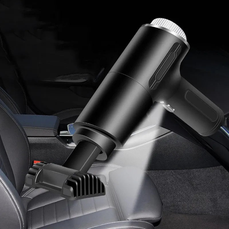 Handheld car vacuum cleaner with 9000mbar suction, wired and wireless USB options, wet dry use, ABS material