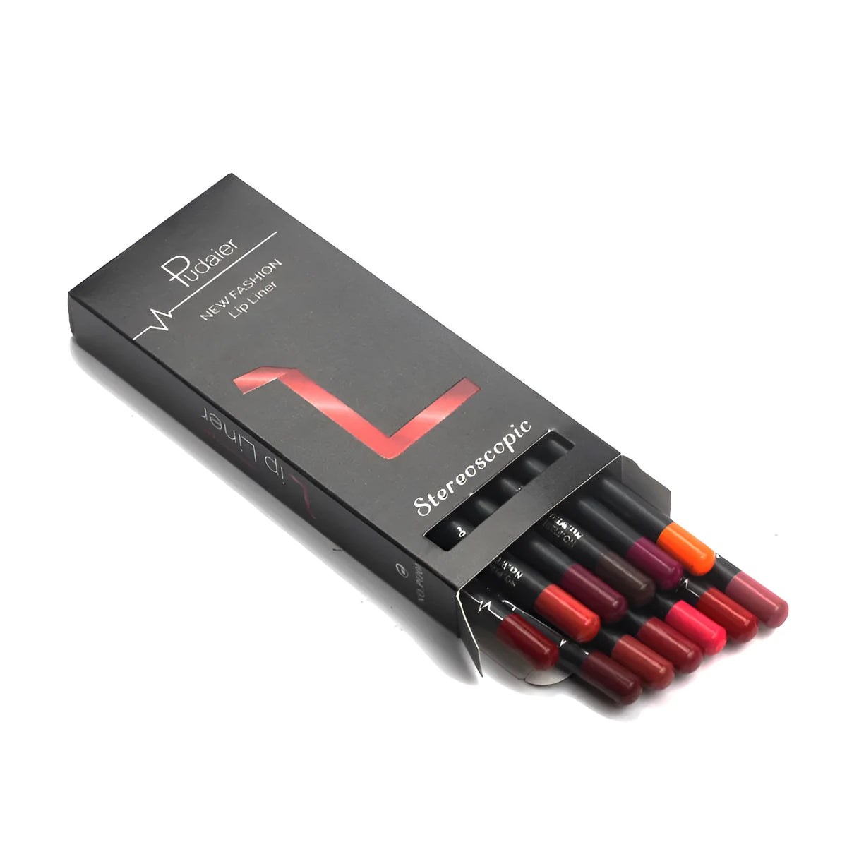 12 colour waterproof lip liner pencil with multivitamins and squalane for lip shape modification