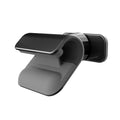 Black universal car phone holder with 360-degree rotation on dashboard