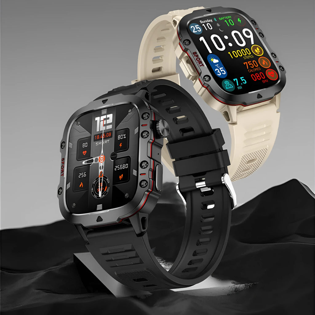 QX11 Smart Bluetooth Watch in black zinc alloy case with TFT screen, shown on a silicone strap.