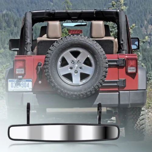 Black off-road wide-angle rearview mirror with 1.75 inch lens for RZR and Arctic Wildcat
