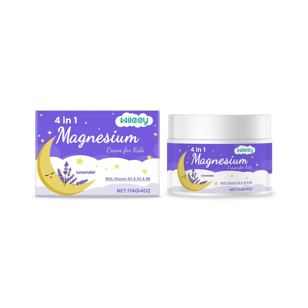 4-in-1 magnesium cream for children in 114g jar with vitamins and moisturising ingredients