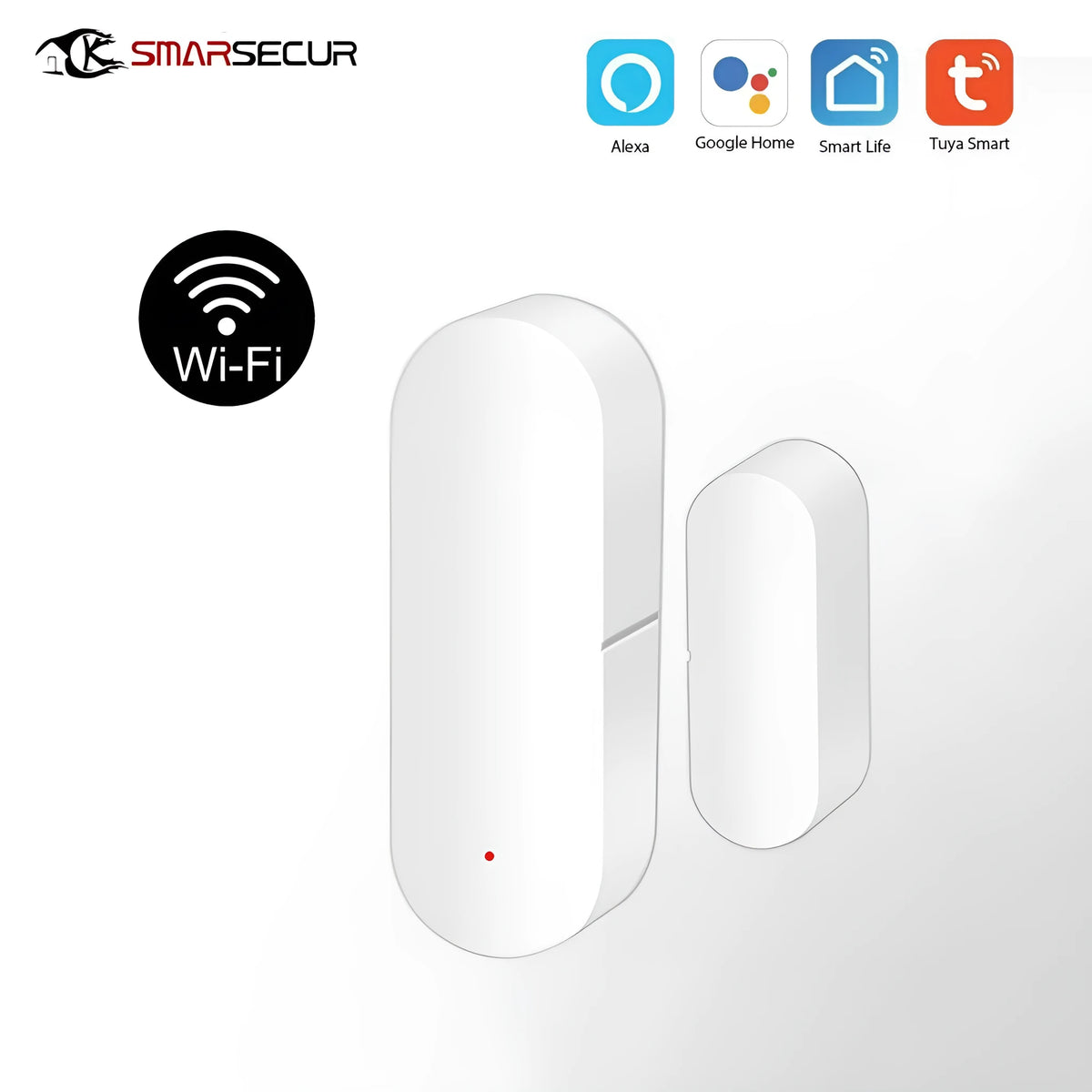 Tuya Smart WiFi Door Sensor white 70x20x16mm for door and window app alerts and voice control