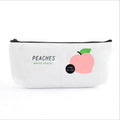 Rectangular canvas pen pouch 20cm x 8.5cm in Grid, White Peaches, black and white options
