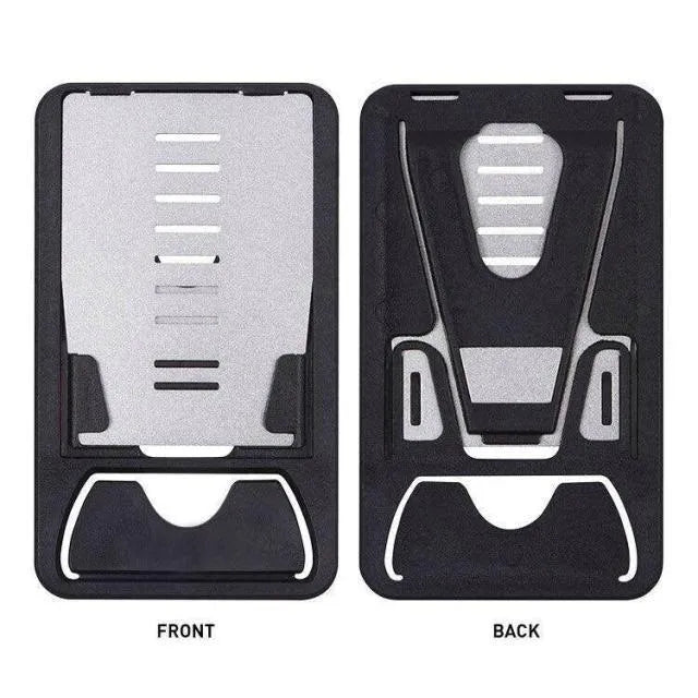 Black desktop phone bracket stand measuring 8.5cm by 5cm with lazy bracket mechanism