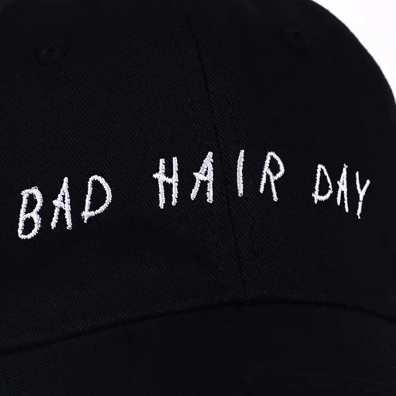 Black cotton embroidered baseball cap with wild style embroidery and adjustable back closure