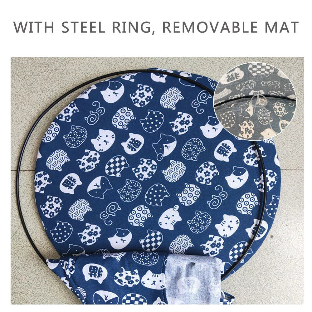 Cloth hanging cat bed nest in cotton print, S size 35x35x45cm for small pets