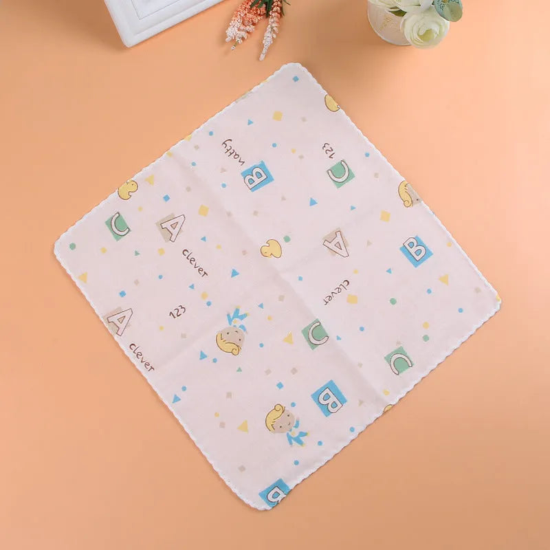 Baby gauze saliva towel in pure cotton, double layer, 29cm size, light beige