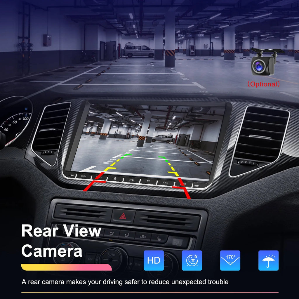 7-inch Android car head unit dashboard display showing GPS navigation map