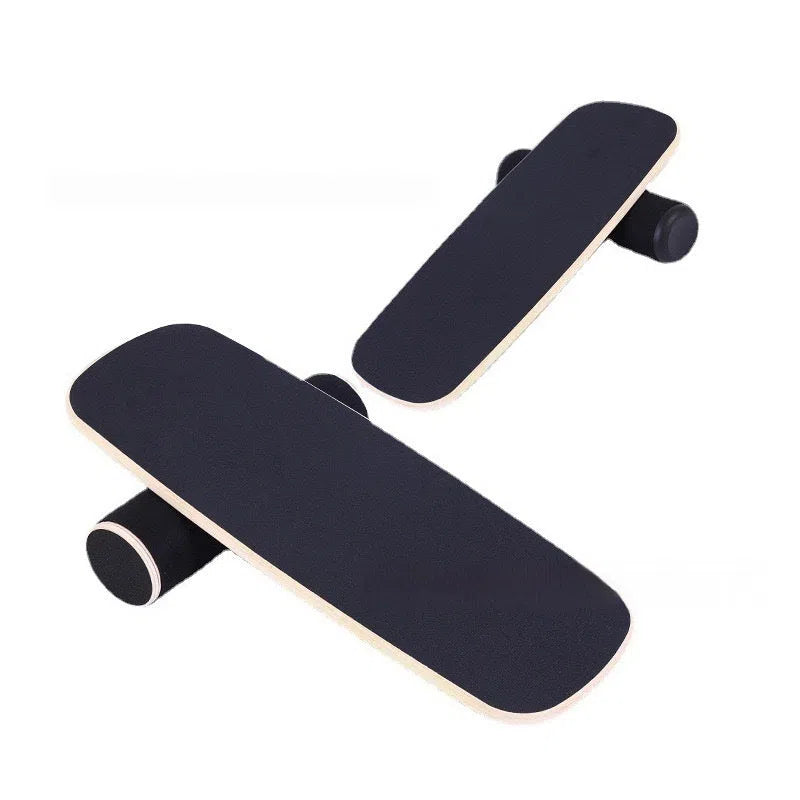 Portable solid wood balance board in black colour for core stability training