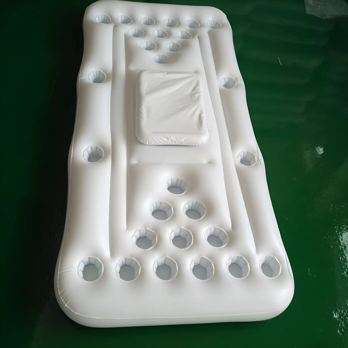 Inflatable beer pong buoy floating mattress, 180 cm PVC pool game with 24 or 28 cup holes