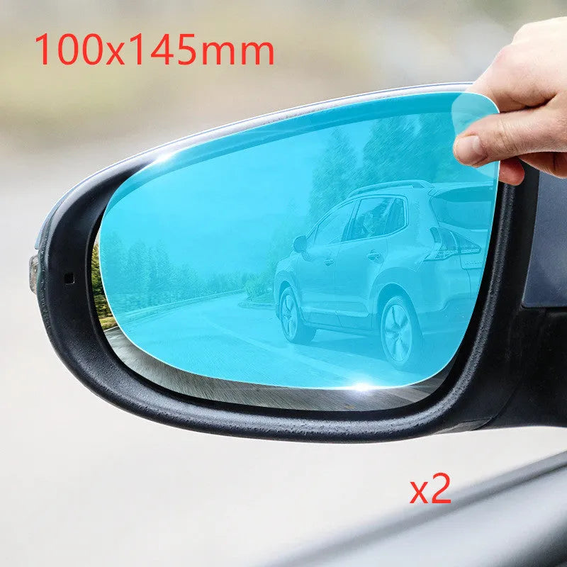 Transparent rain proof film for car rearview mirror with optical grade PET and scratch resistant coating