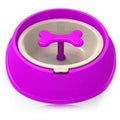 Small plastic slow feeder dog bowl in blue measuring 201x190x69mm