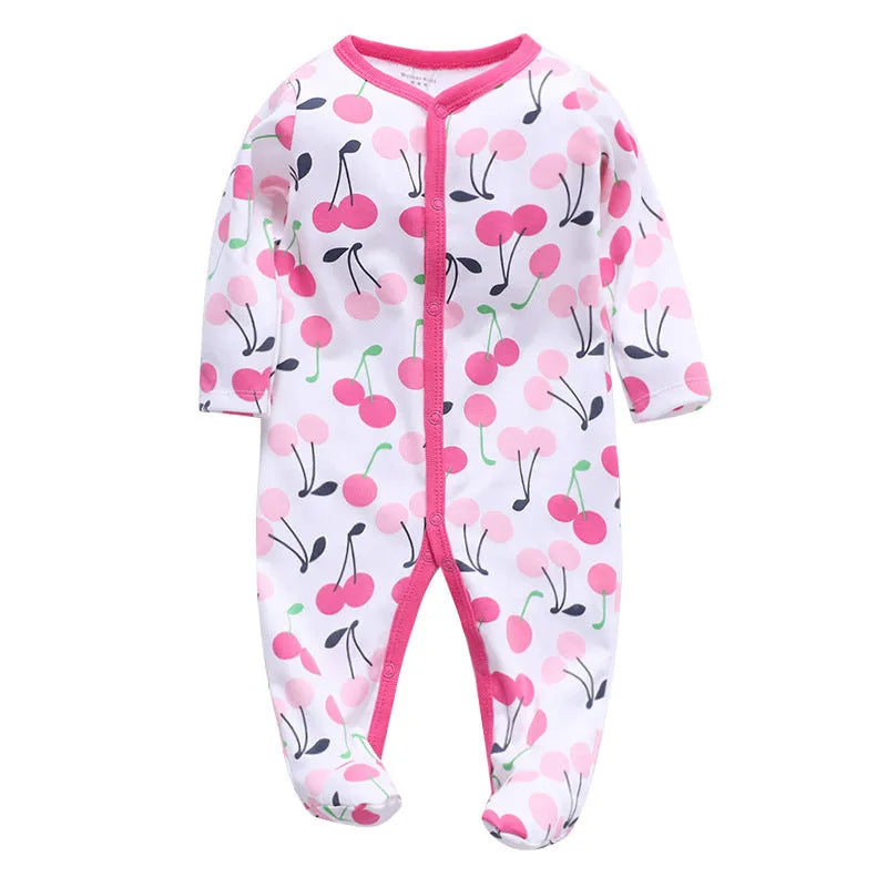 Cotton one-piece baby outfit with dinosaur print design for 3-12 month infants