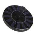 Round 16cm solar fountain pump for outdoor bird baths and garden ponds.