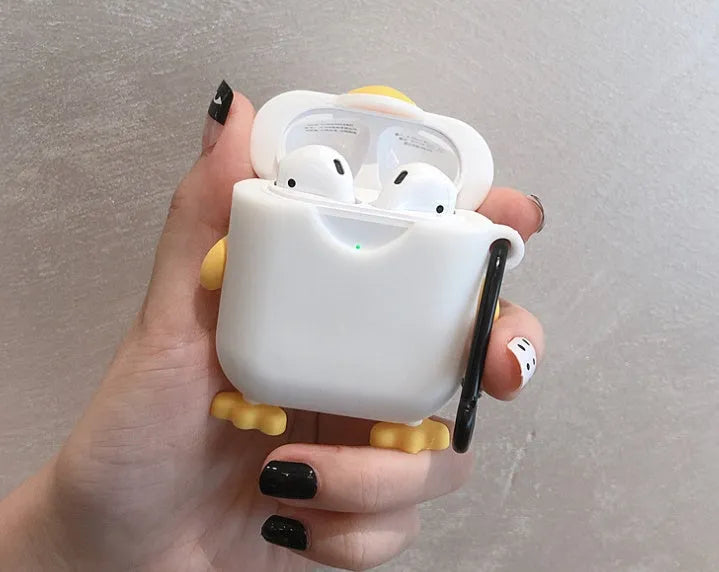 Plush earphone cover for AirPods 1 2 3 with creative doll design in soft fluffy material