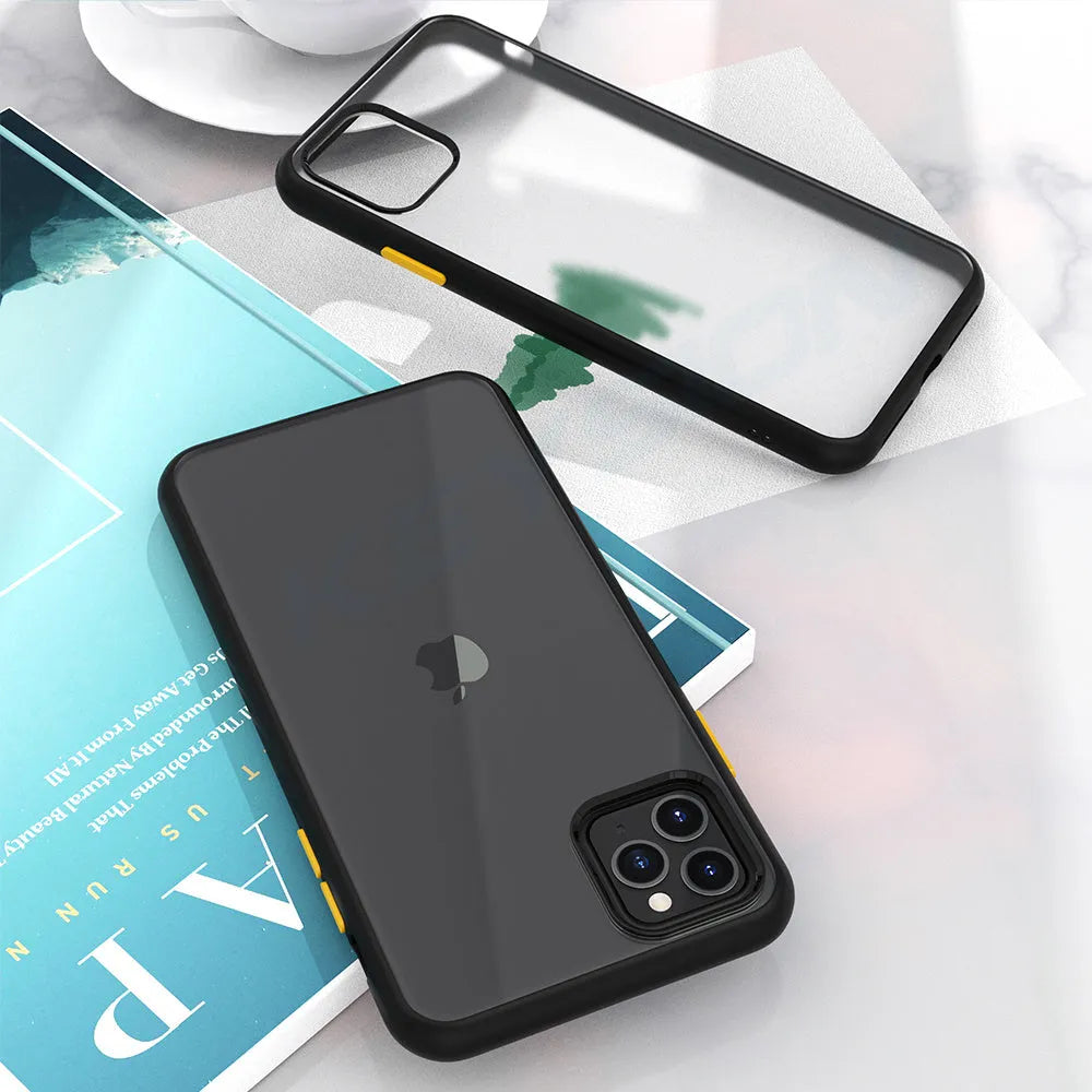 iPhone 11 protective case with frosted back and corner airbag protection in black colour