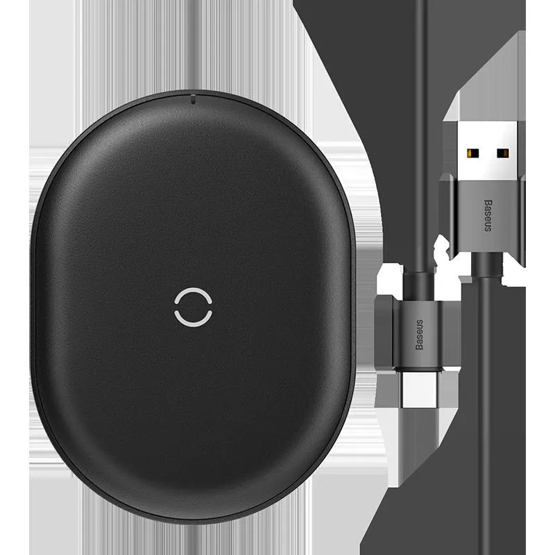 Baseus Rough 15W wireless charging pad for mobile phones in black or white with Type-C cable