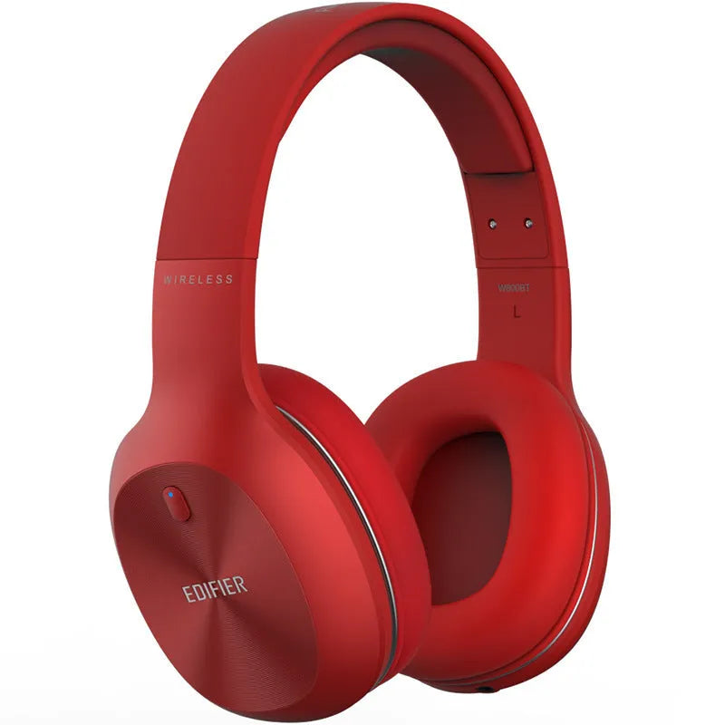 Wireless sports headset available in black, red, or white colours with Bluetooth 5.0 connectivity