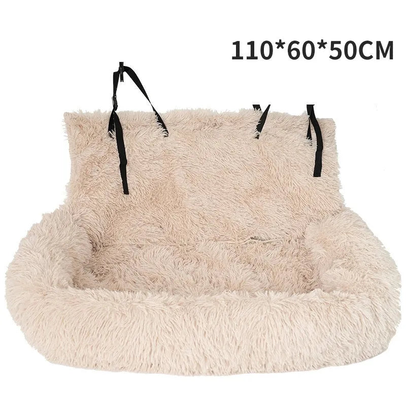 Removable cloth portable car kennel seat for dog in beige colour with S M XL size codes