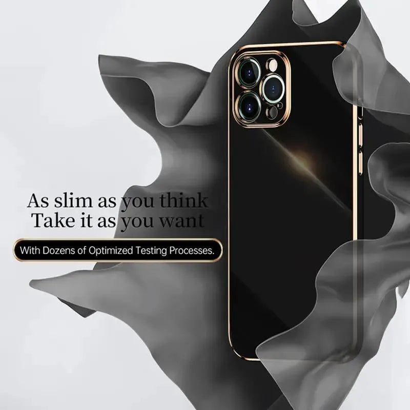 Electroplating TPU phone case for Apple iPhone 12 13 14 15 in black