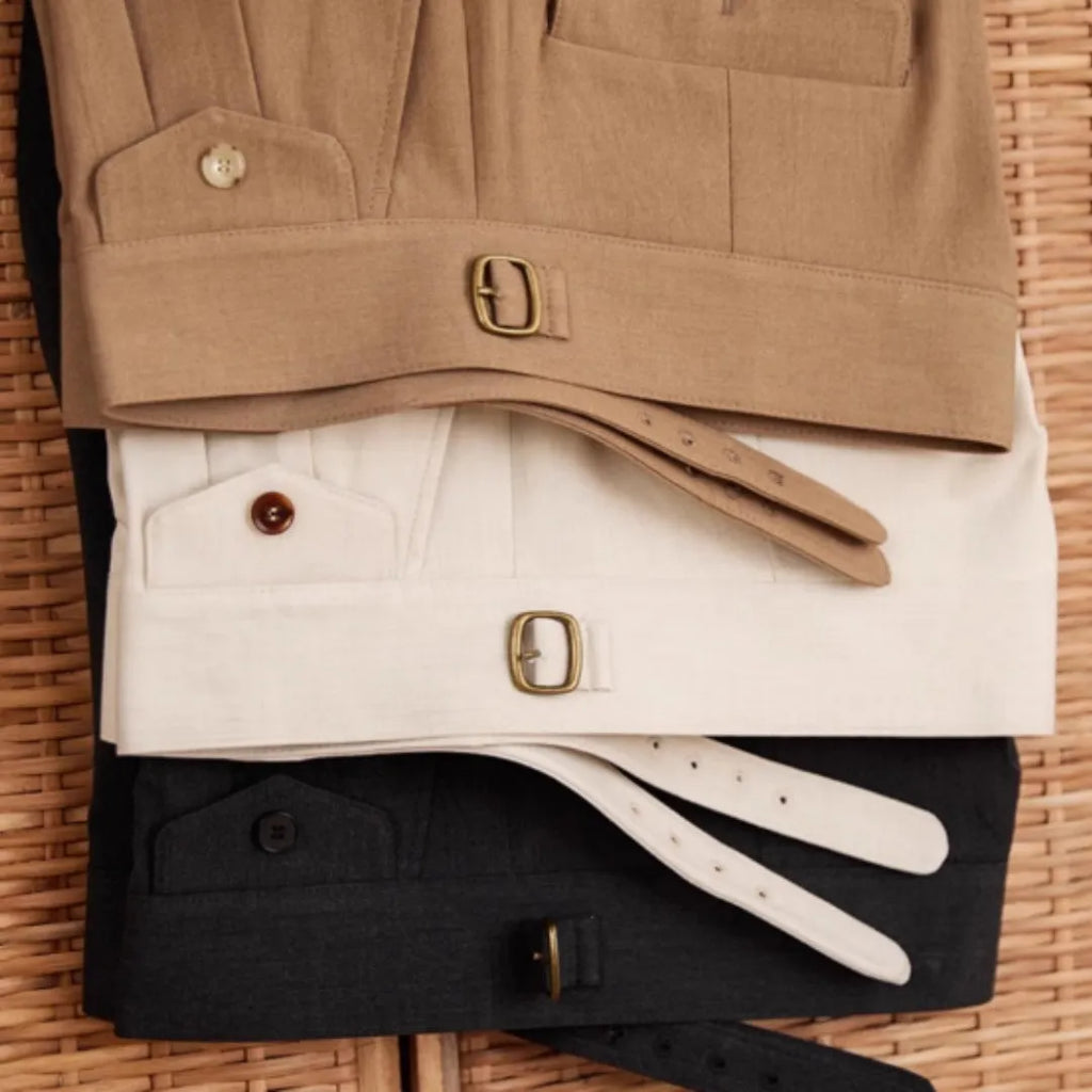 Men's slim fit straight leg business trousers in a wrinkle-resistant fabric.
