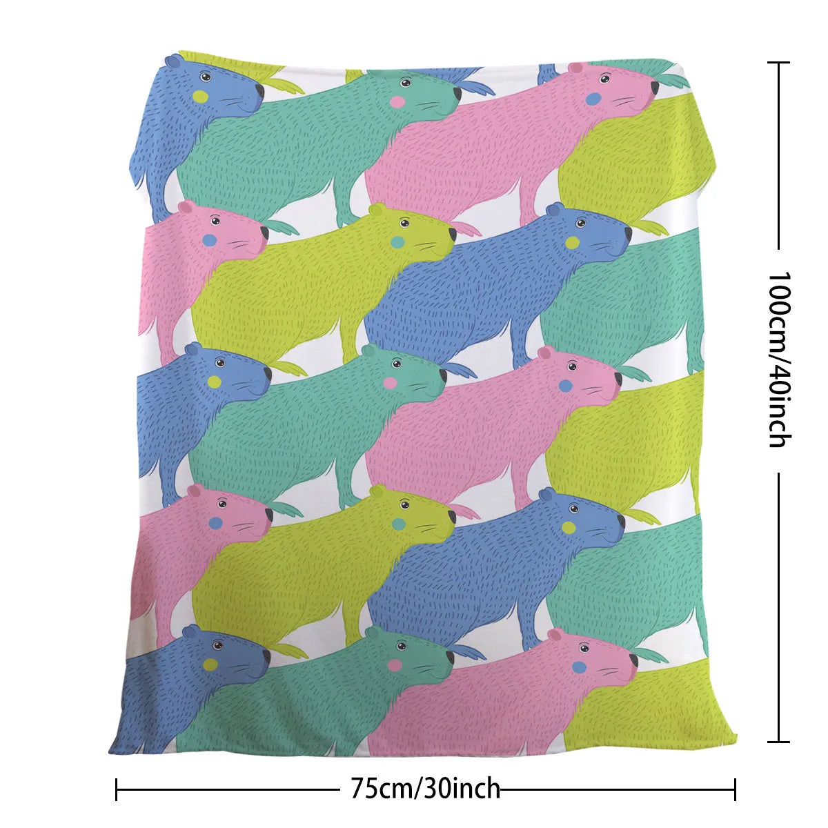 Pink flannel blanket with cartoon dolphin and pet theme pattern, 130x150cm size, soft throw