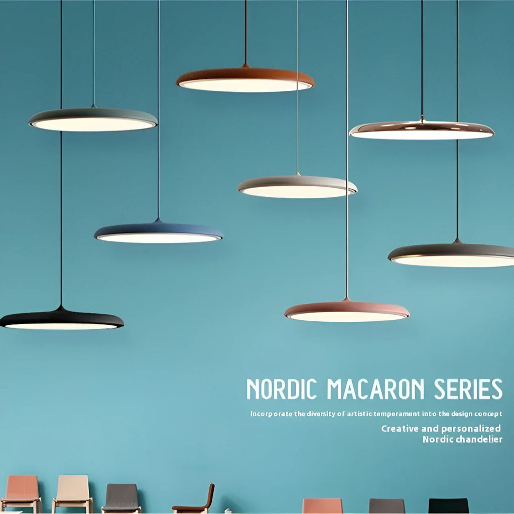 Macaron flying saucer chandelier in 25cm or 40cm, 220V, for bedroom or dining room ceiling