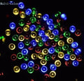 Solar LED string lights 12M 100 lights dark green PVC wire IP44 waterproof outdoor garden decoration