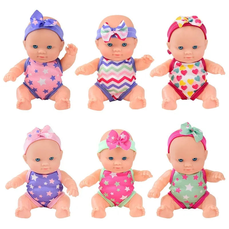 Detailed vinyl simulation baby doll figurine collectible model in display pose