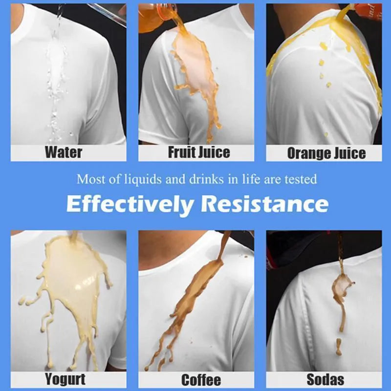 Quick-drying waterproof anti-fouling plain round neck half sleeve T-shirt in white for sports and casual wear
