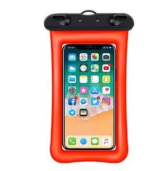 Double airbag mobile phone waterproof bag in various colours with 45cm rope