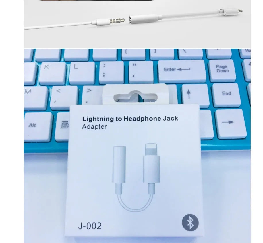White Lightning to 3.5mm audio adapter cable for iPhone compatibility