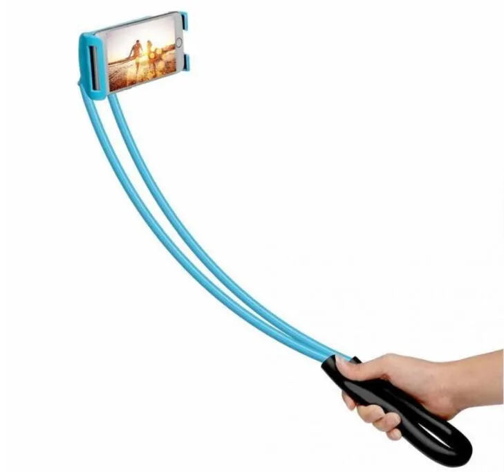 Universal 360-degree rotating phone holder bracket in various colours on a table.