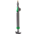 Grey watering sprayer nozzle attached to plastic bottle with 30cm connecting tube for garden watering