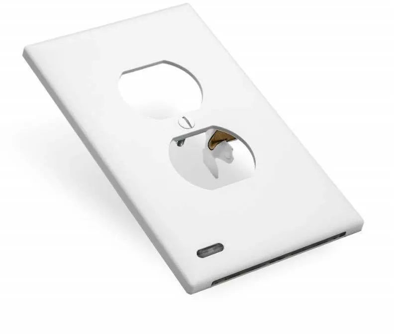 White plug-in socket night light with automatic sensor, installed in a UK wall socket showing accessible outlets.
