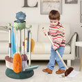 Green children's dinosaur broom and mop set for ages 3 to 6, easy to assemble
