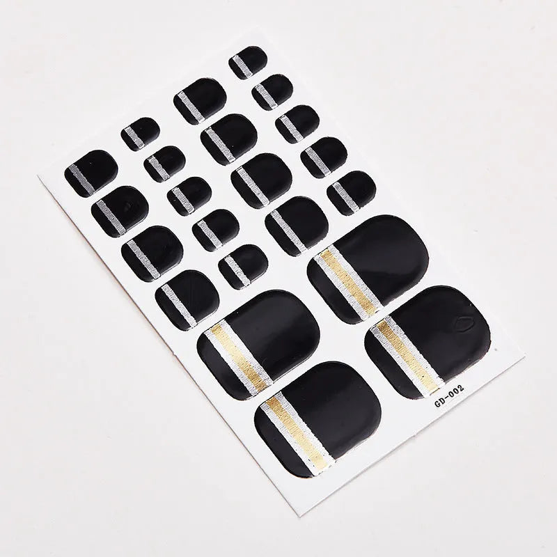 Waterproof foot nail stickers 22 small stickers in 14 tips colour GD001