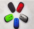 2.4G wireless optoelectronic mouse with USB receiver, available in black, blue, green, red, silver