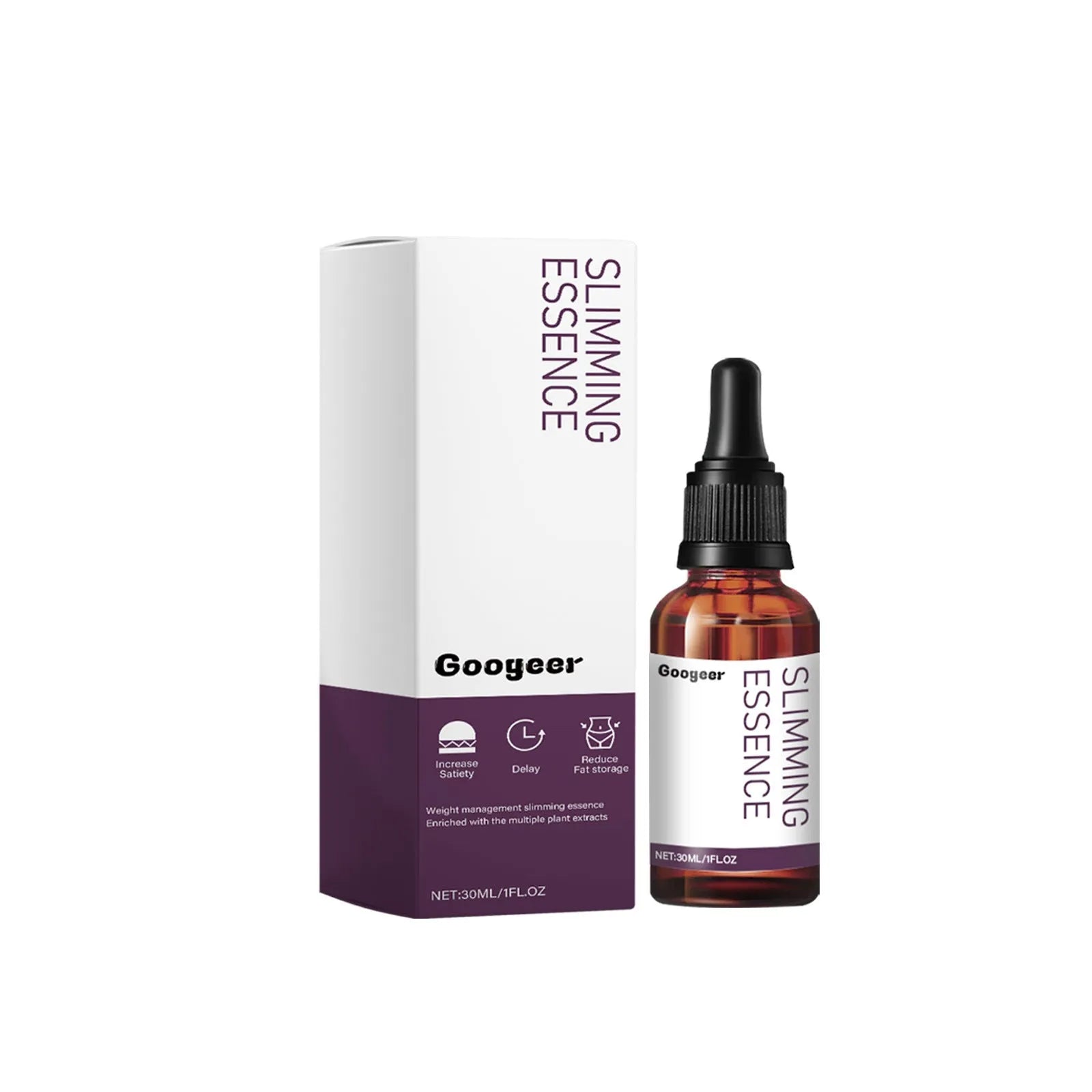 30ml bottle of body shaping drops cream for thighs, arms, and belly application.