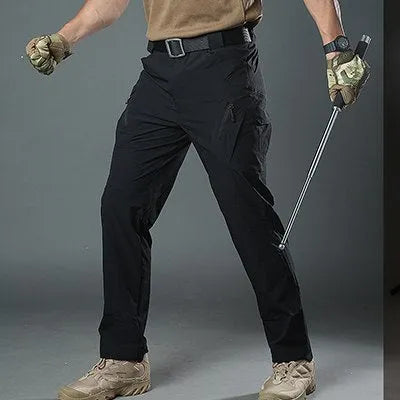 Male army fan special forces quick-drying pants in khaki colour, 97% cotton 3% spandex, with ergonomic knees and YKK zipper