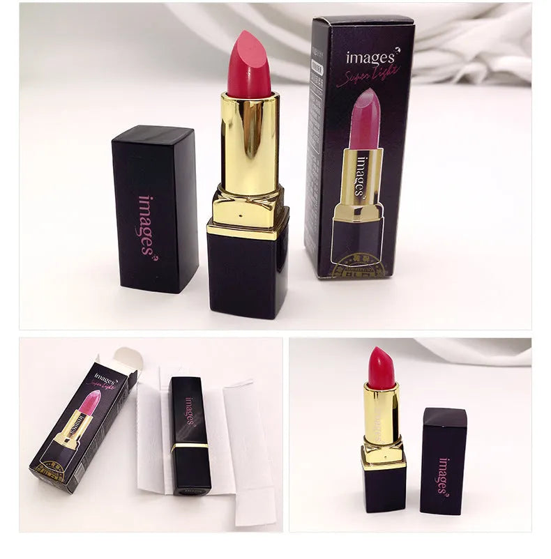 Lipstick lip gloss tube in a choice of ten colours including coral red, barbie pink, and classic red.